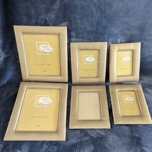 (6) Picture Frames of Sage Colored Fabric